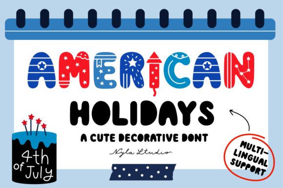 American Holidays Font for Editorial Design