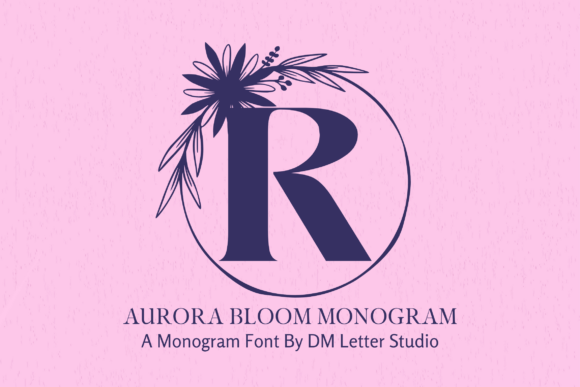 Aurora Bloom Monogram Font for Elegant Branding