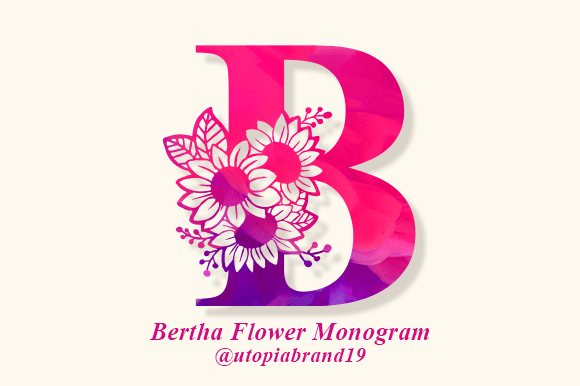 Bertha Flower Monogram Typeface for Elegant Branding