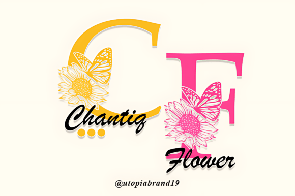 Chantiq Flower Monogram Font for Elegant Branding