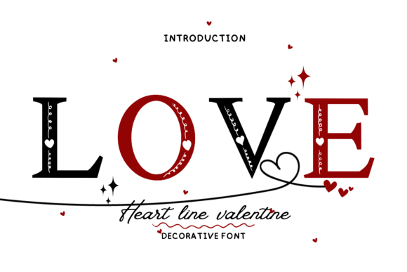 Heart Line Valentine Font for Branding