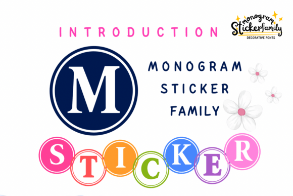 Monogram Sticker Family Font for Creative Makers
