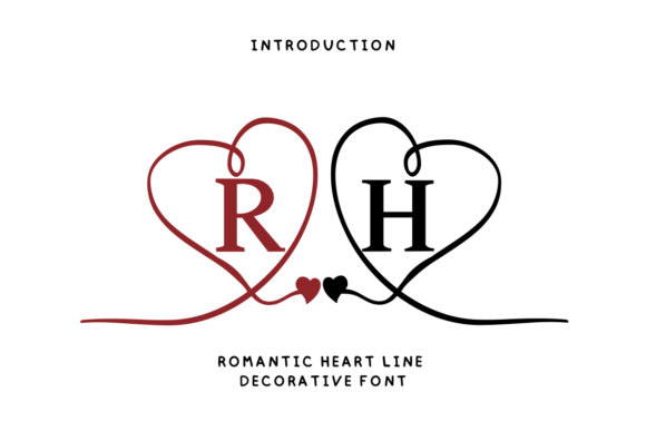 Romantic Heart Line Typeface for Elegant Branding