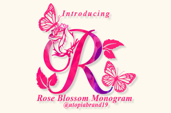 Rose Blossom Monogram Font for Elegant Branding