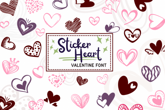 Sticker Heart Valentine Font for Web Design