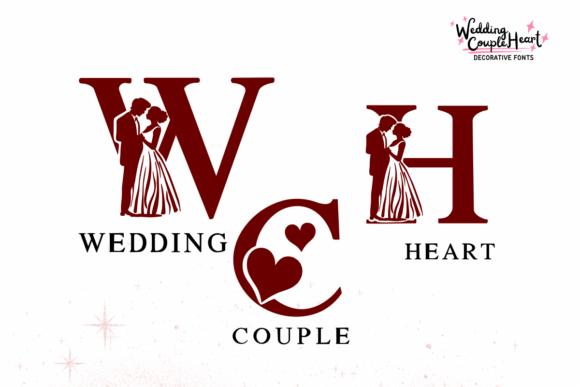 Wedding Couple Heart Typeface for Editorial Design